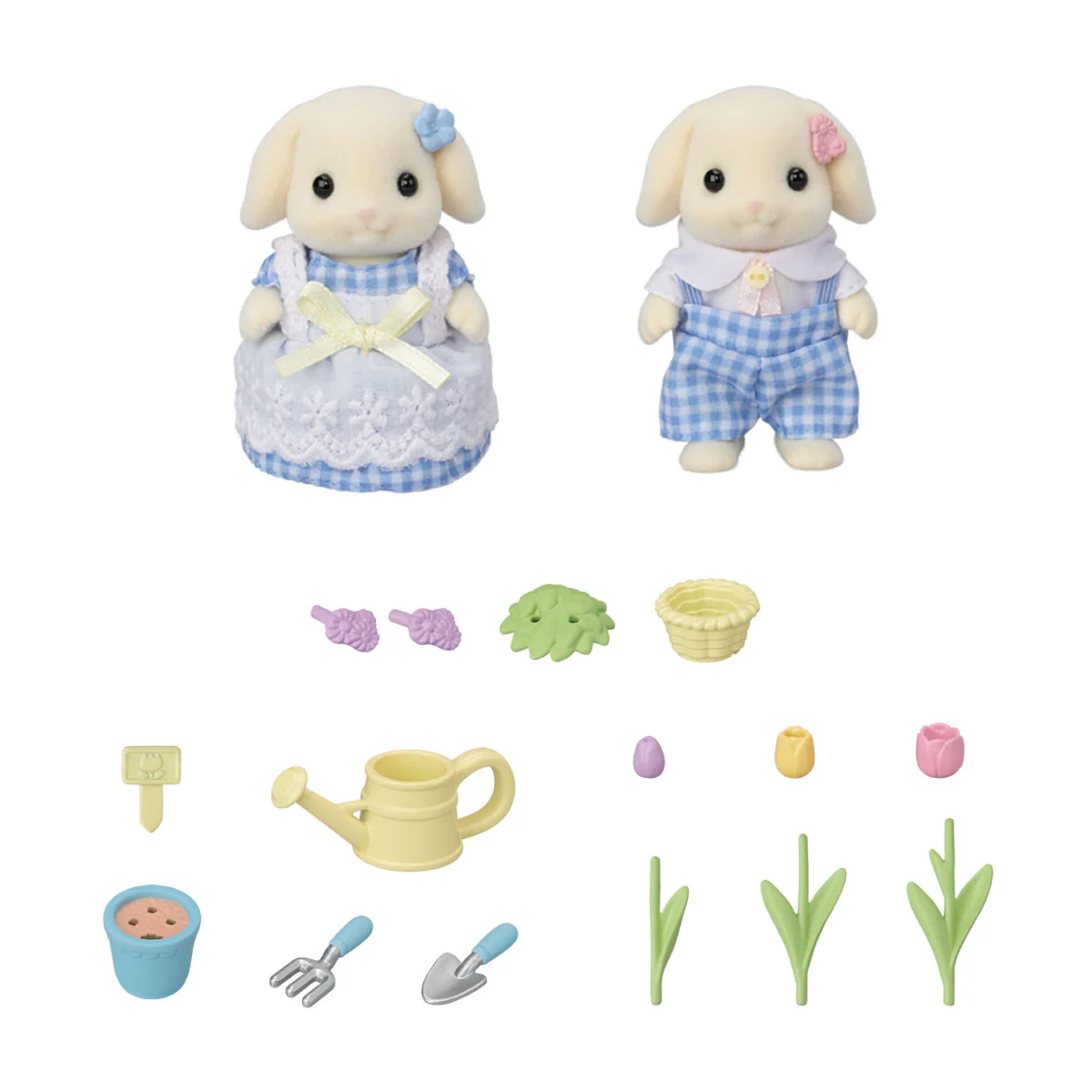 Calico Critters Blossom Gardening Set -Flora Rabbit Sister & Brother - Image 3