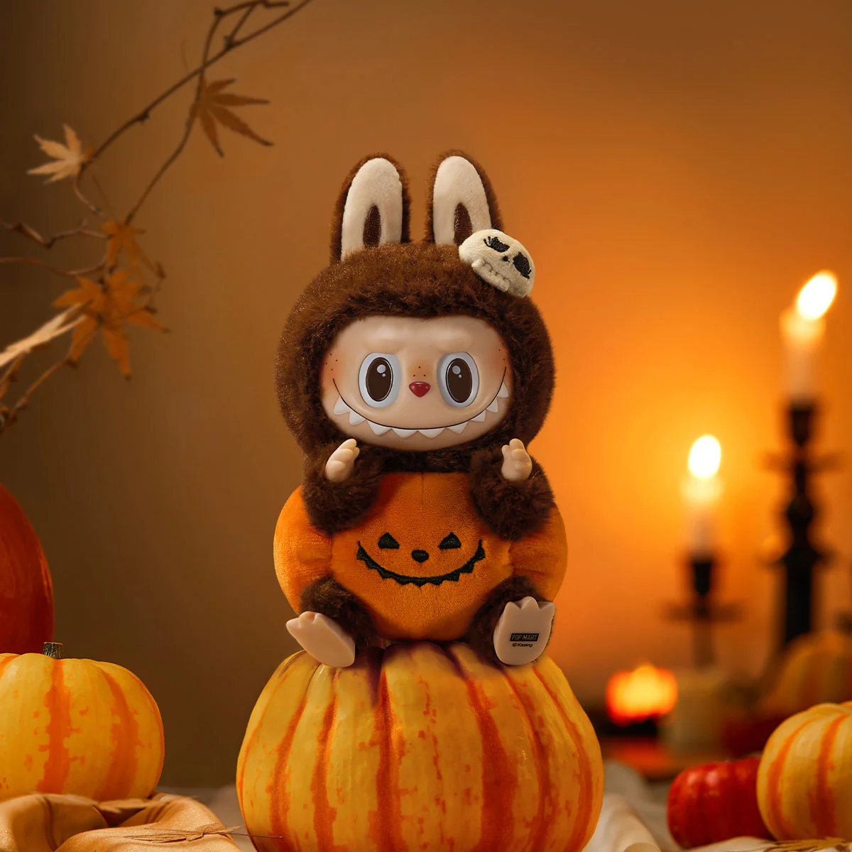 Happy Halloween Party Series-Sitting Pumpkin Vinyl Plush Pendant - Image 4