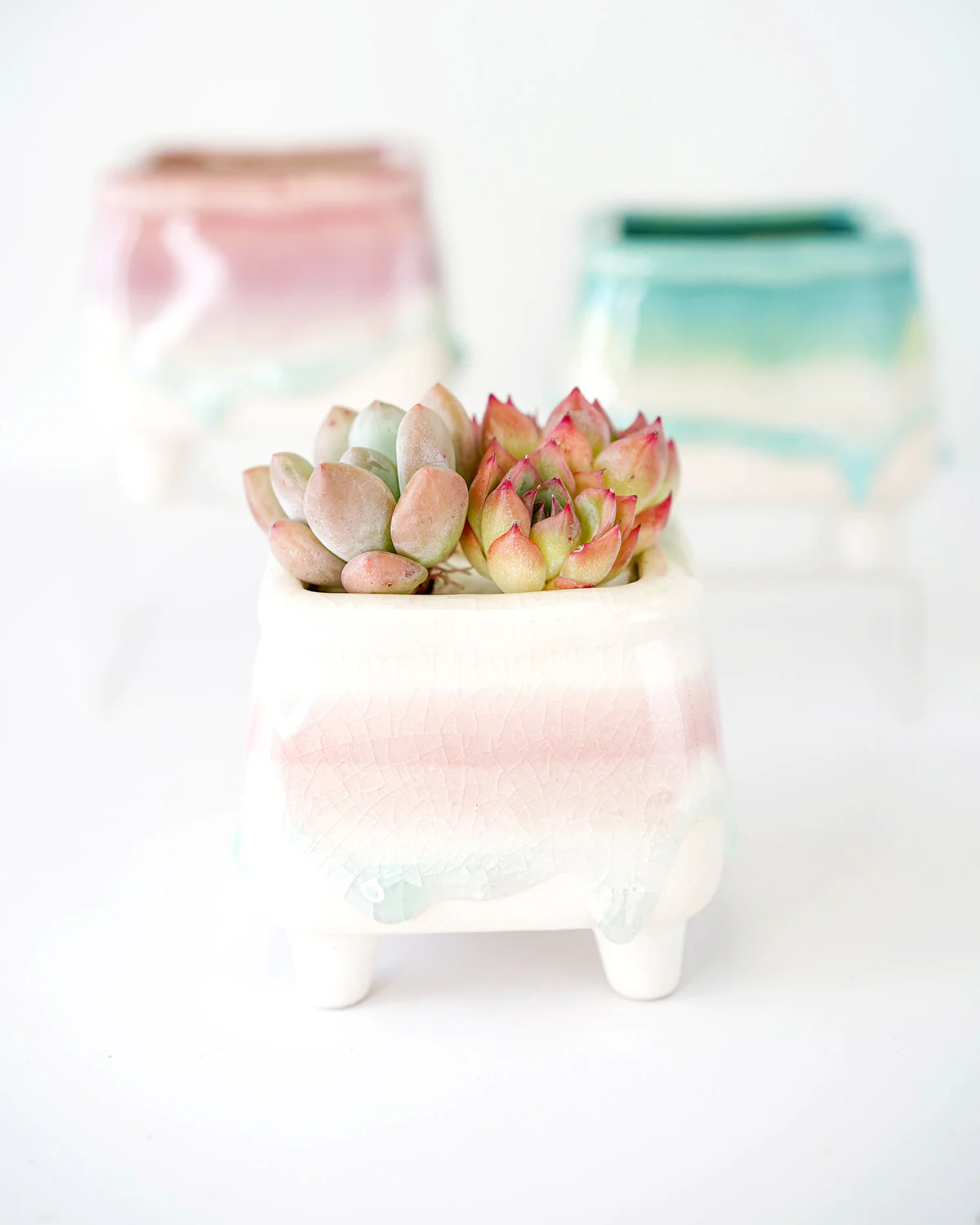 Dripping Glazed Vessel with Feet - Image 2