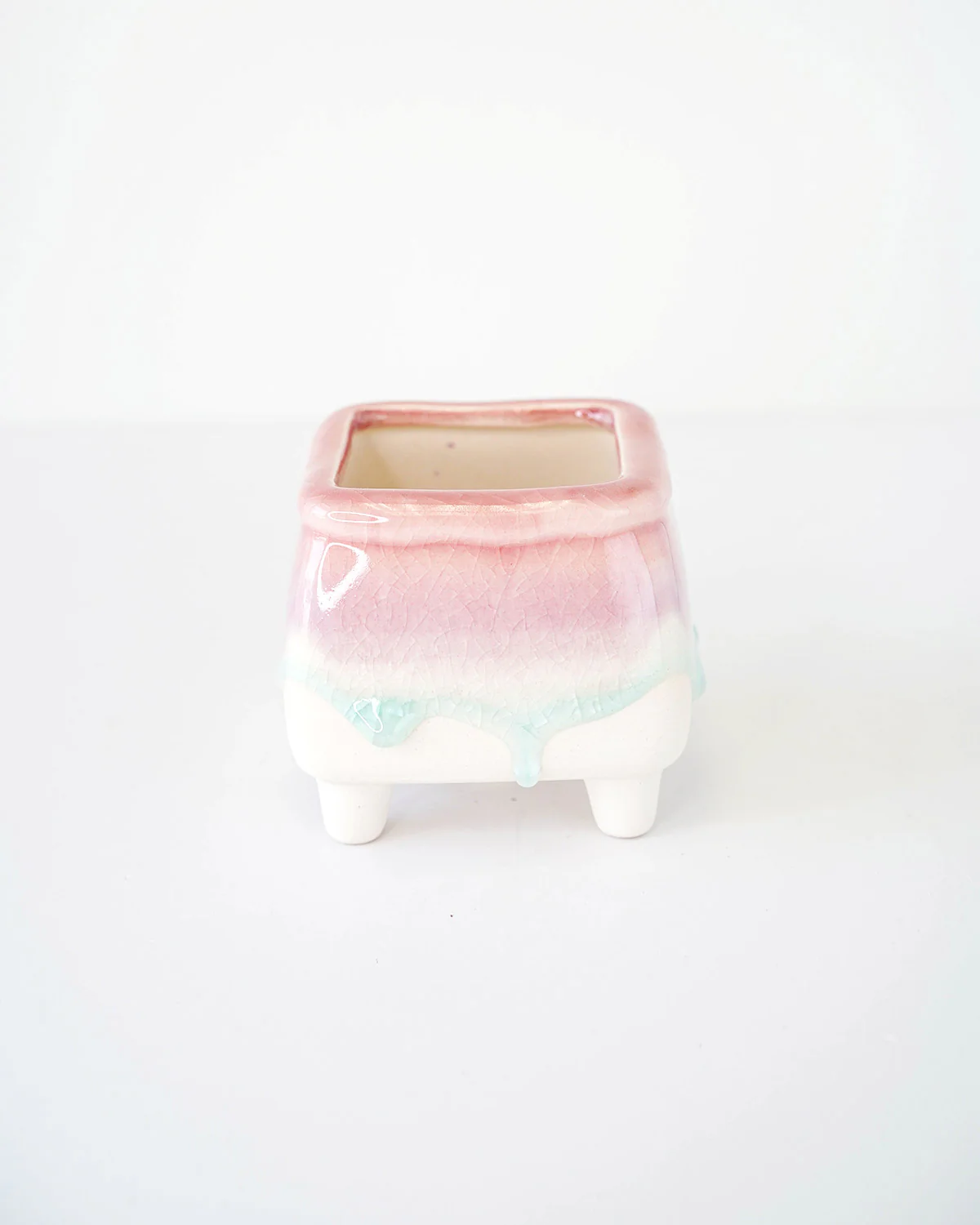 Dripping Glazed Vessel with Feet - Image 4