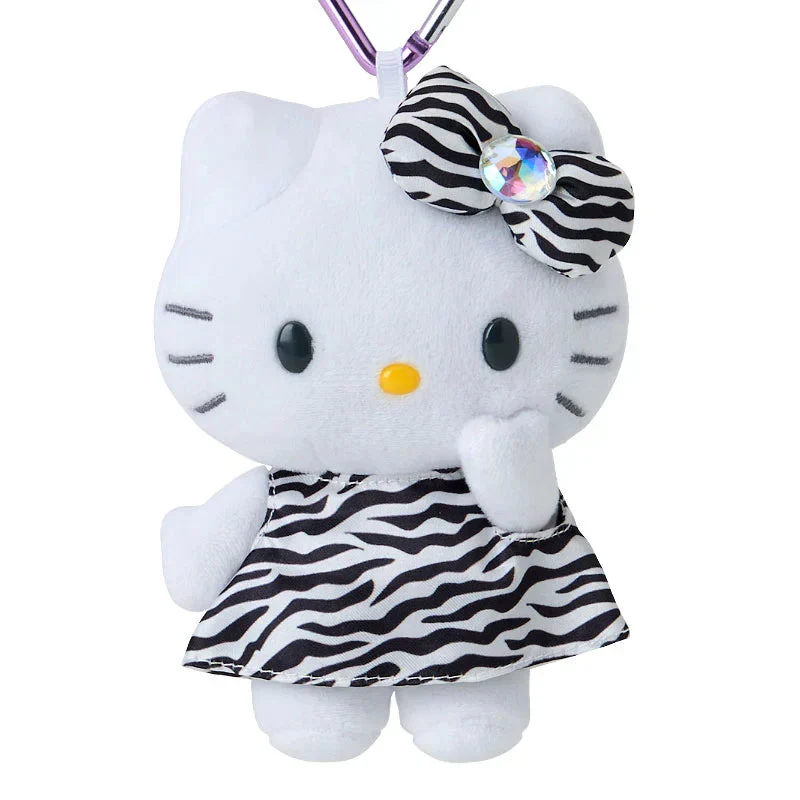 Hello Kitty Plush Keychain With Tail Zebra GOGO GAL Collection - Image 2