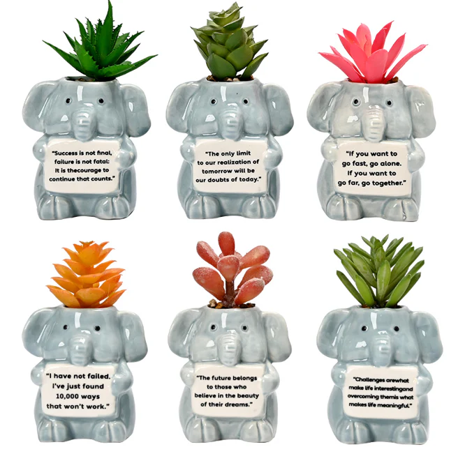 Letter Elephant Planter
