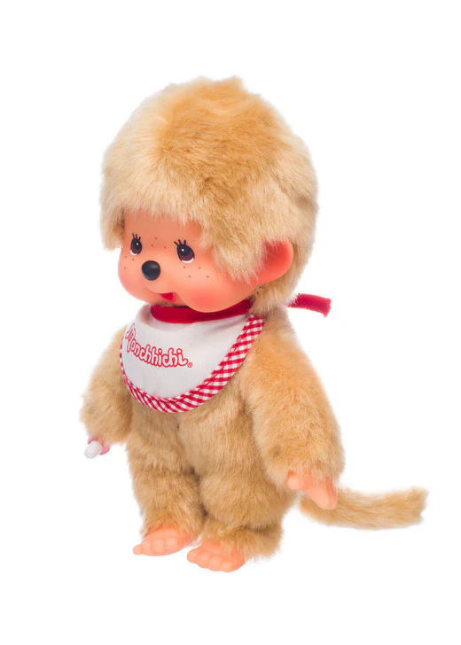 Monchhichi Beige Plush With Bib - Red/White - Image 6