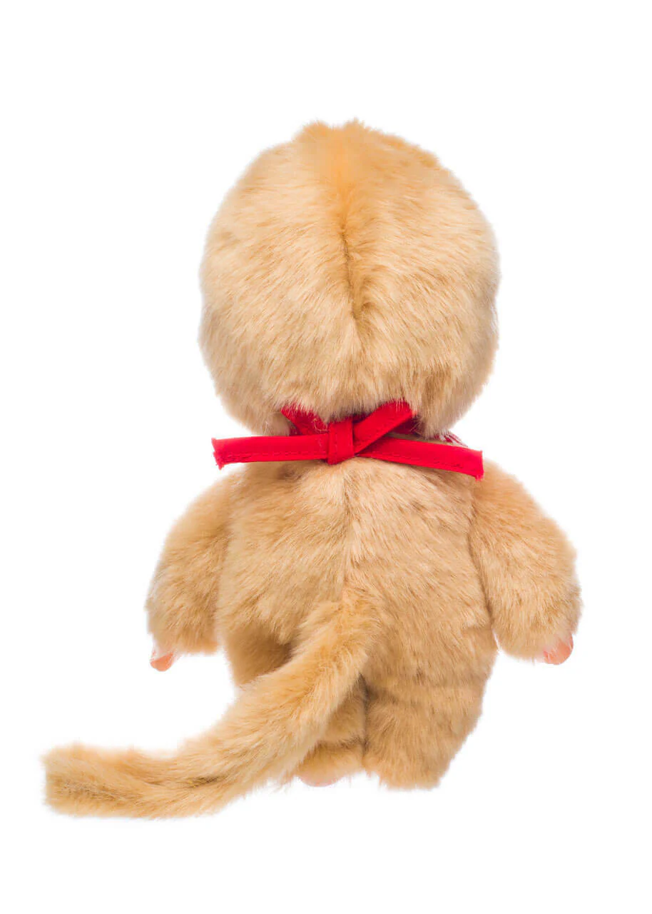 Monchhichi Beige Plush With Bib - Red/White - Image 8