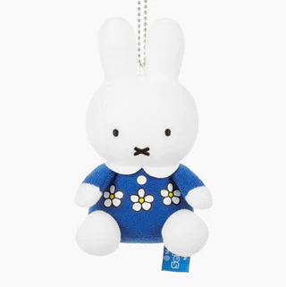 Plush Miffy Keychain - Blue Flowers