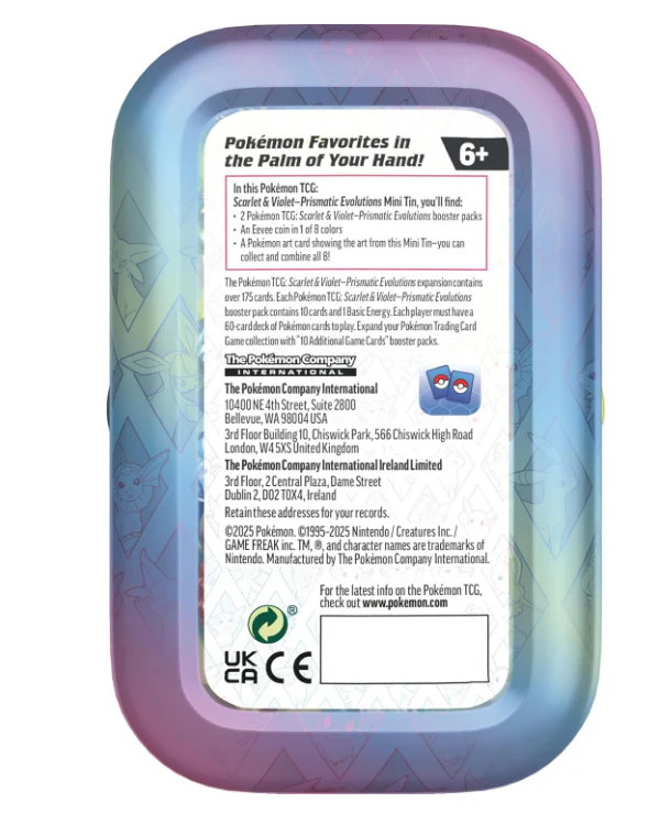 Pokémon Scarlet & Violet 8.5 Prismatic Evolutions Mini Tins - Flareon - Image 2