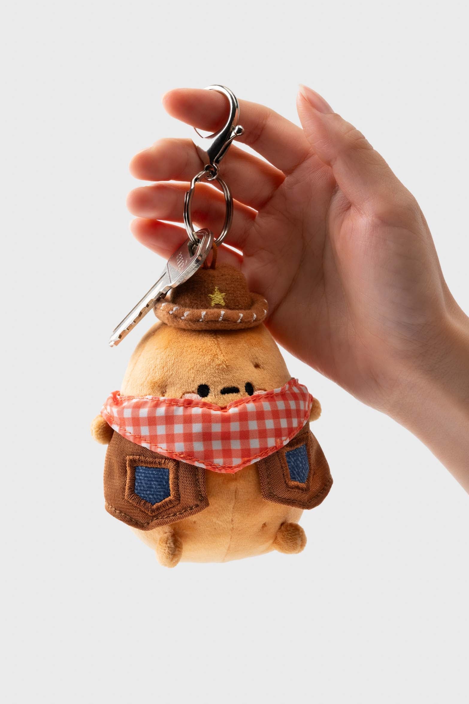 Smoko Gingham Cowboy Tayto Potato Bag Charm - Image 3
