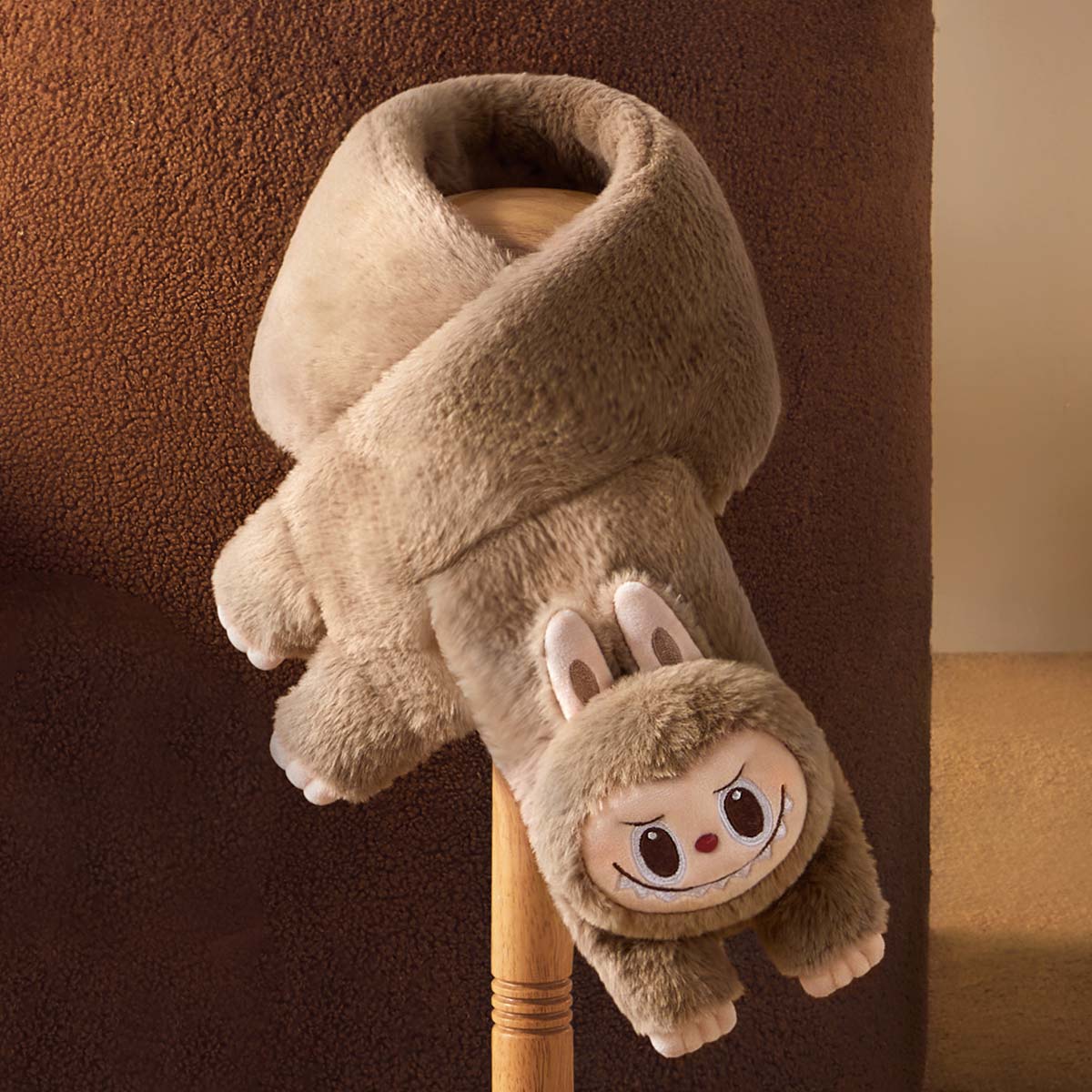 Warm Fluffy Holiday Series- LABUBU Plush Scarf - Image 2